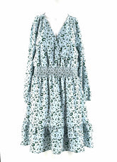 New With Tags Dress Size XL By Michelle McDowell Blue With Gathered Waist #37738 - TheRealThreads